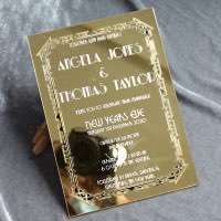 Gold Mirror Invitation Slap-up Invitation With Box Modern Invitation Card